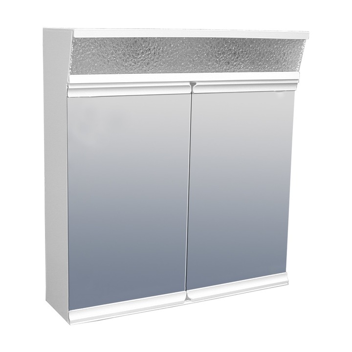 Шкаф за баня Еlana №26 от ПВЦ с огледало и осветление 40/44/13 см