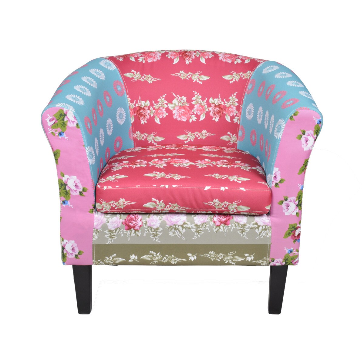 Fotoliu cu model Patchwork, vidaXL, Tesatura, Multicolor, 68 x 60 x 70 cm