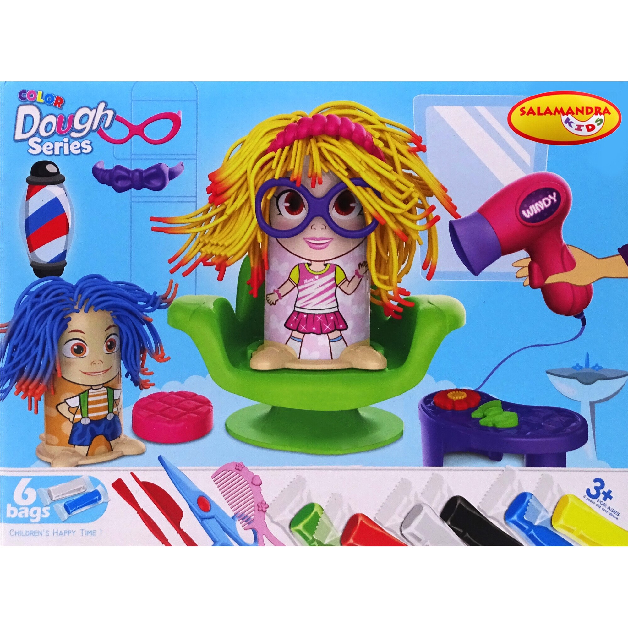 Set Coafor cu plastilina, 23 accesorii, multicolor