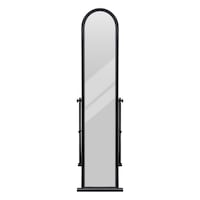 Oglinda de podea cu rama neagra si suport, vidaXL, Negru