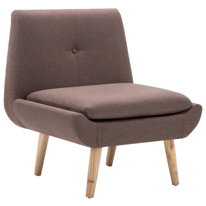 vidaXL barna kárpitos karfa nélküli fotel 73 x 66 x 77 cm