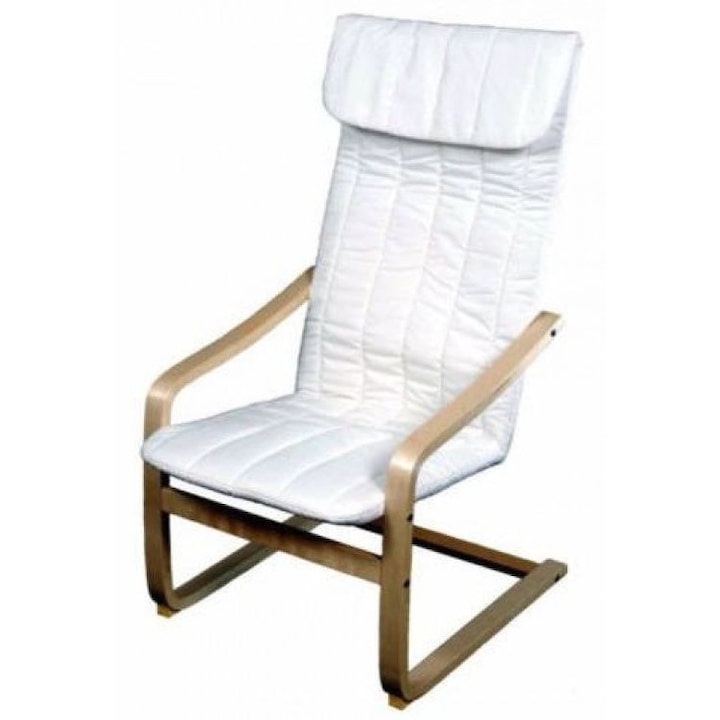 Sporol6 Relax fotel, fehér színű - rétegelt nyírfavázzal