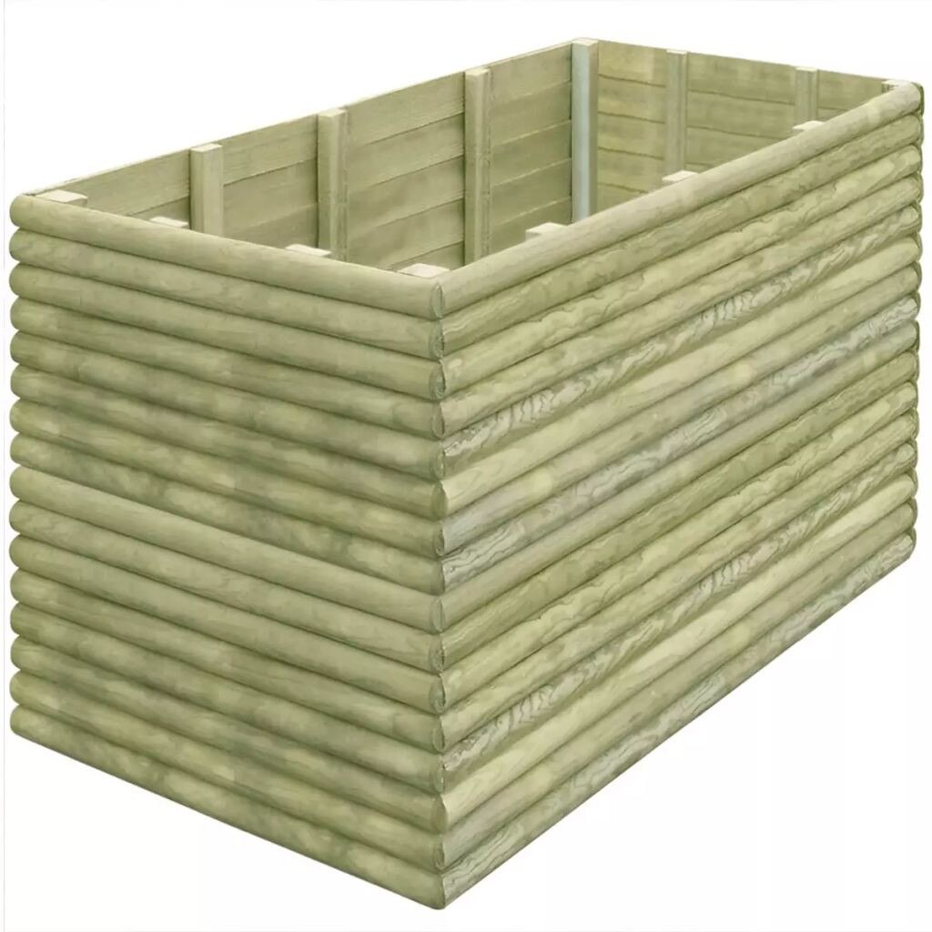 Jardiniera de gradina, vidaXL, Lemn de pin tratat, 150 x 106 x 96 cm, Maro