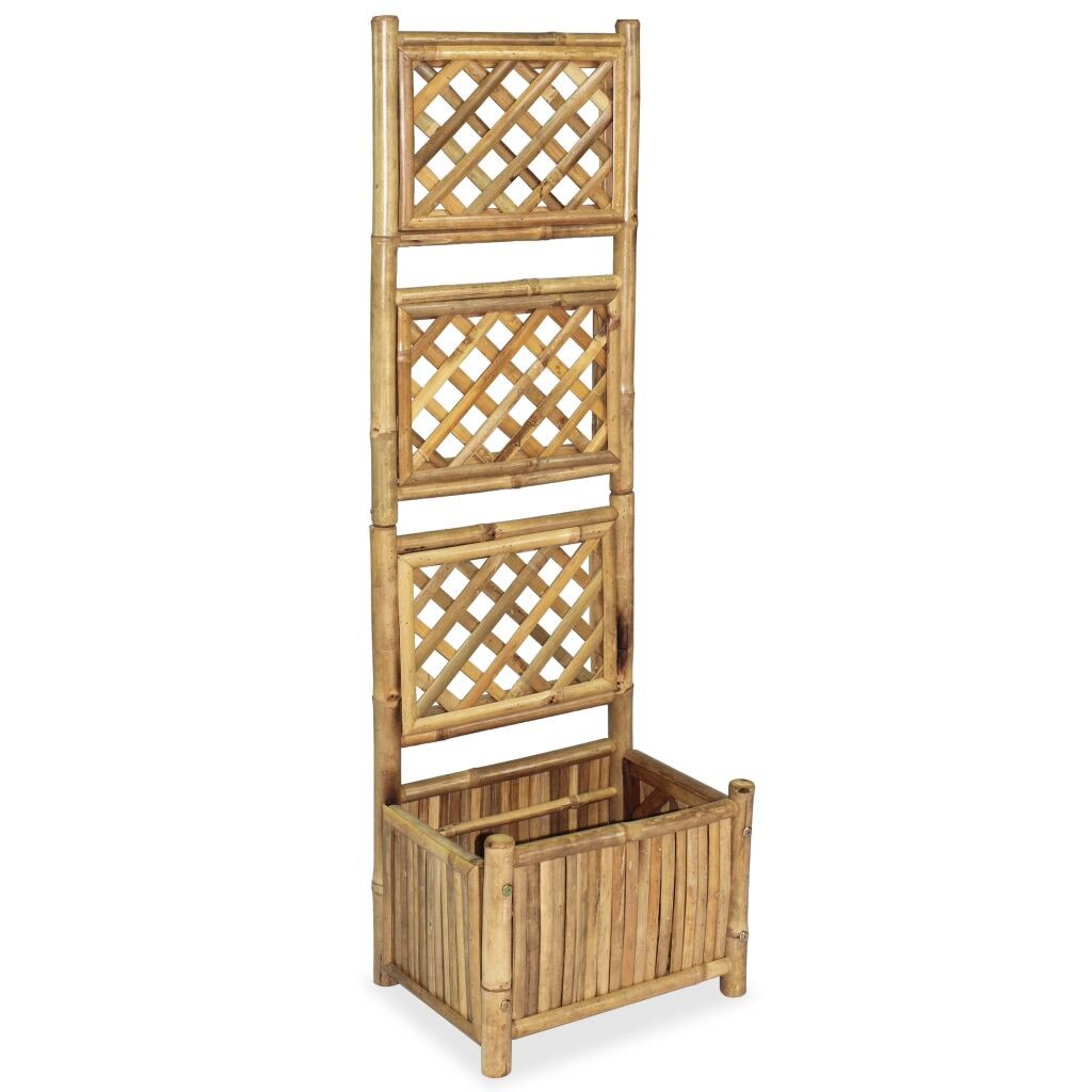 Jardiniera de gradina, vidaXL, lemn de bambus, 40 x 30 x 135 cm, Maro