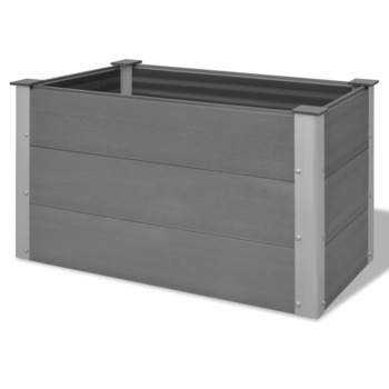 Jardiniera de gradina, vidaXL, Lemn compozit, 100 x 50 x 54 cm, Gri Jardiniera de gradina, vidaXL, Lemn compozit, 100 x 50 x 54 cm, Gri