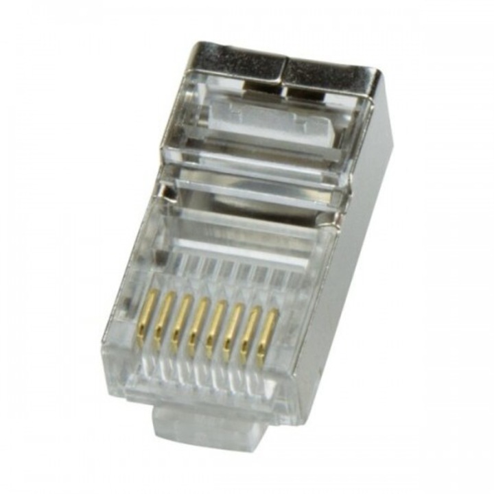 Pachet de conectori modulari ecranati , LogiLink , RJ45 cat5e , 100 bucati