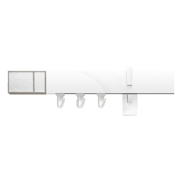 Galerie simpla Square line Boss Alb, lungime 400 cm, alb lucios