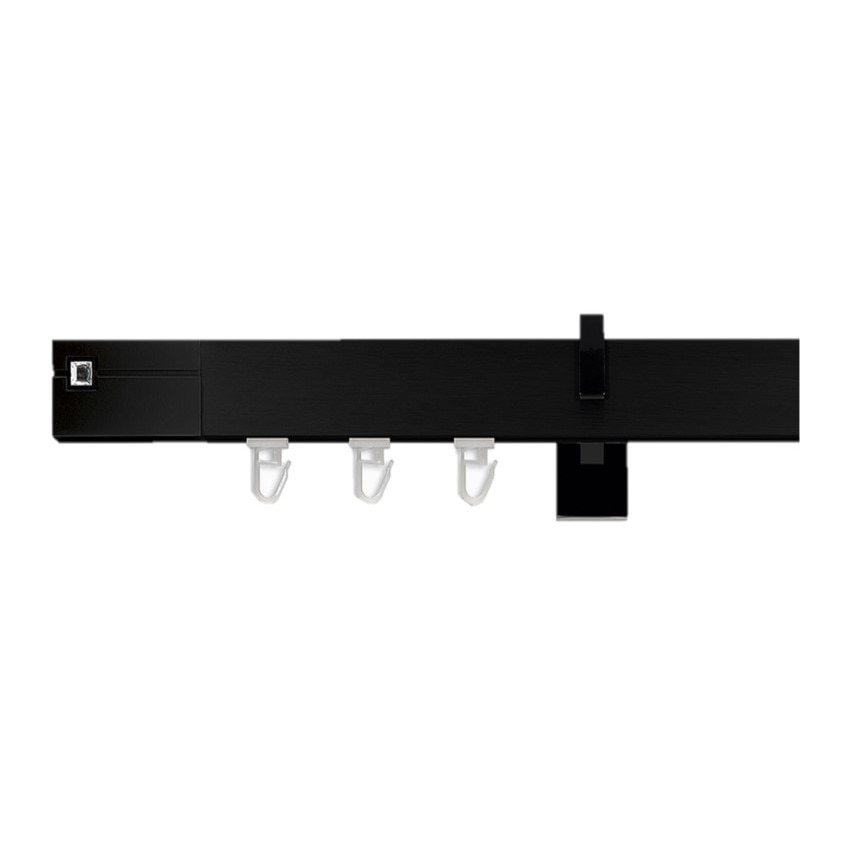 Galerie simpla Square line Qart, lungime 320 cm, negru lucios