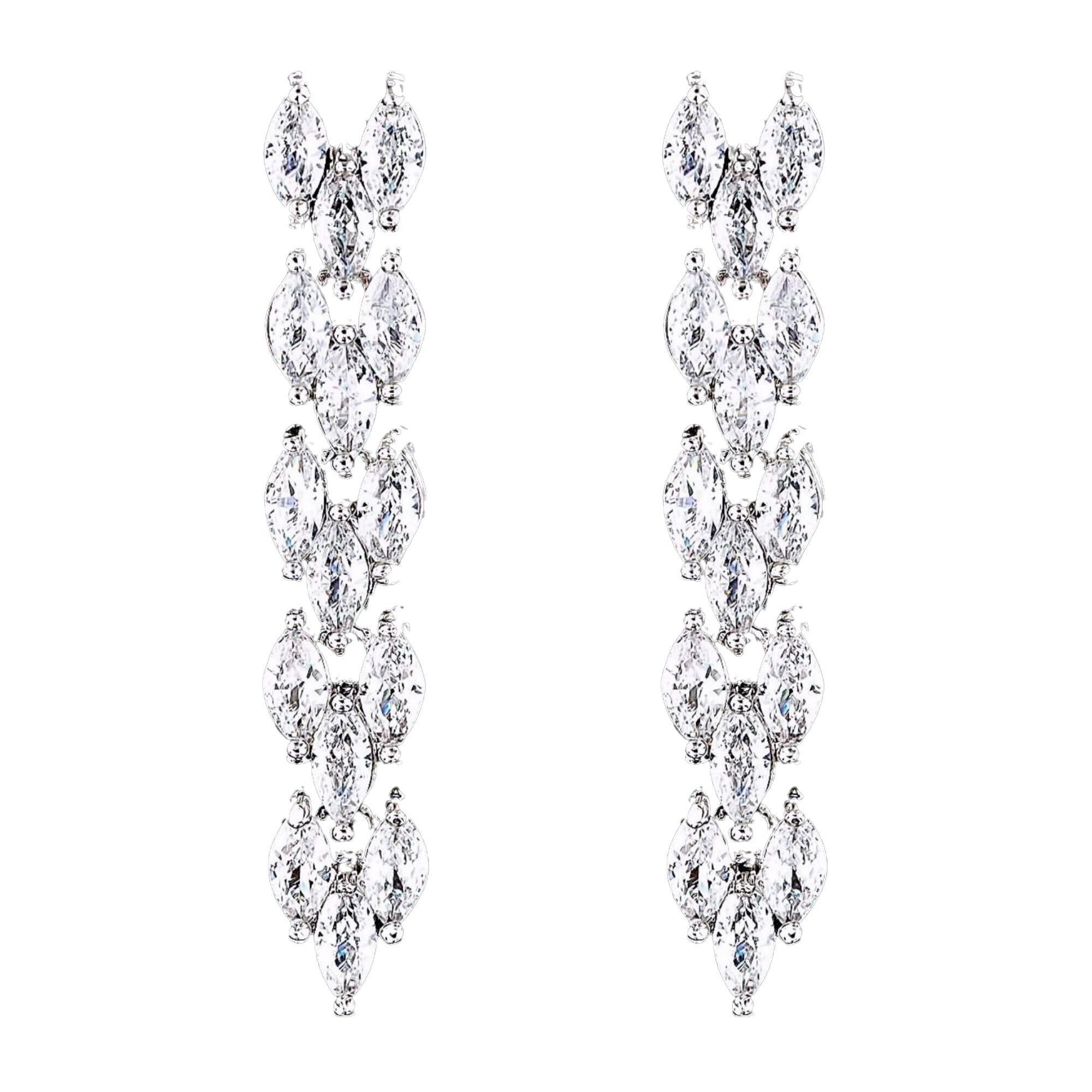 Cercei placati cu Aur 18K si Diamante, Maya Platinum