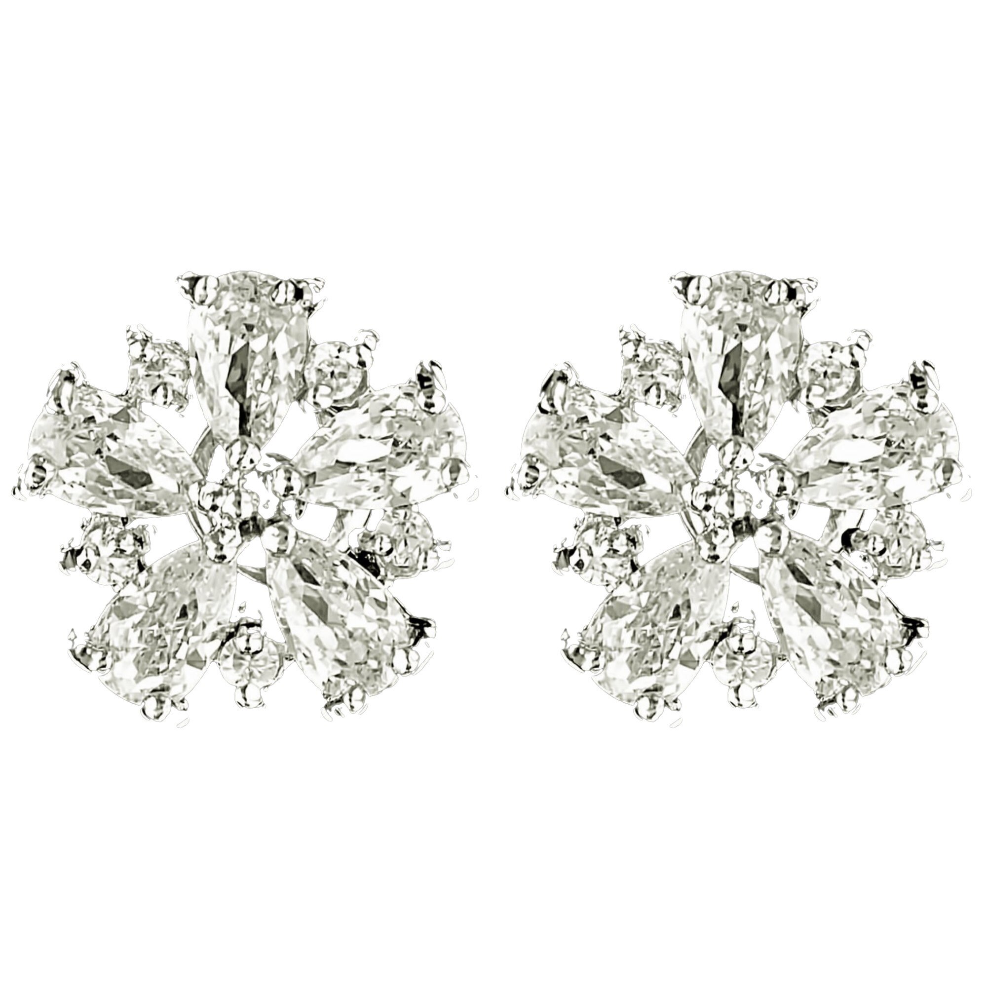 Cercei placati cu Aur 18K si Diamante, Lotus