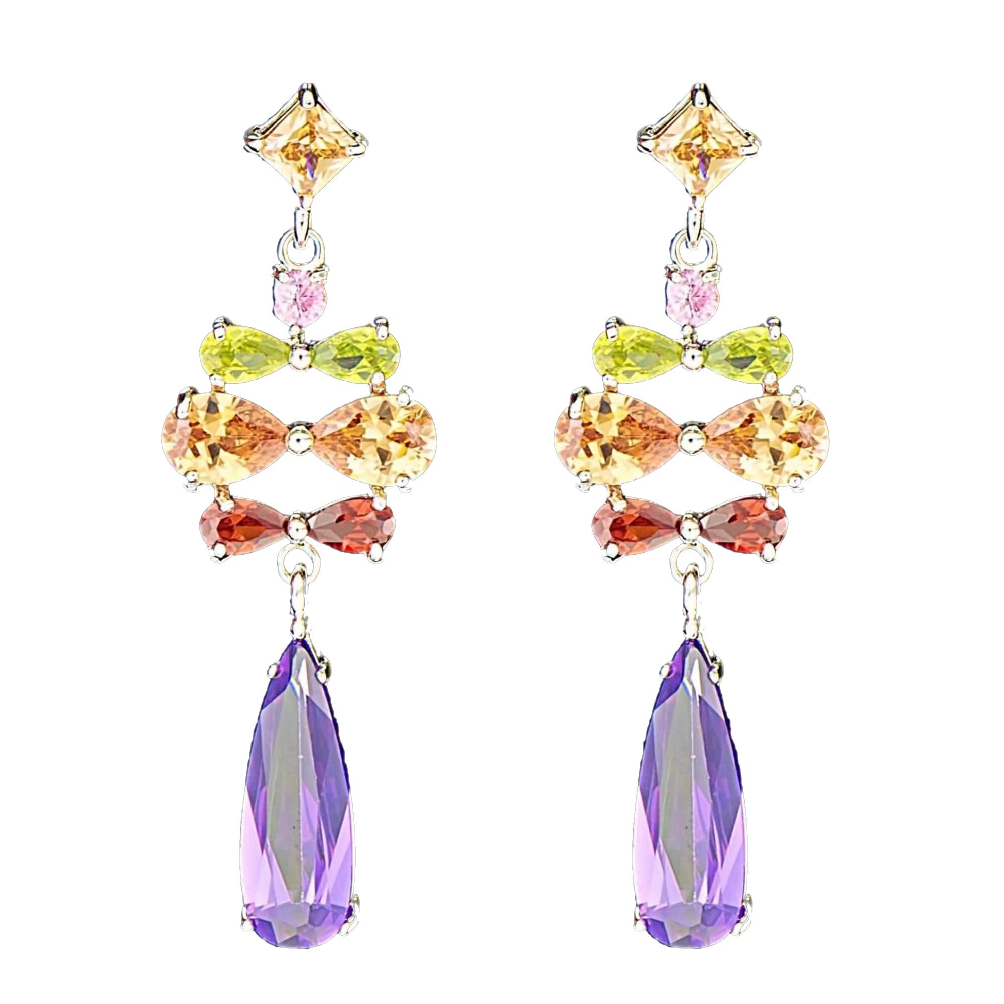 Cercei placati cu Aur 18K si Diamante, Iolanda