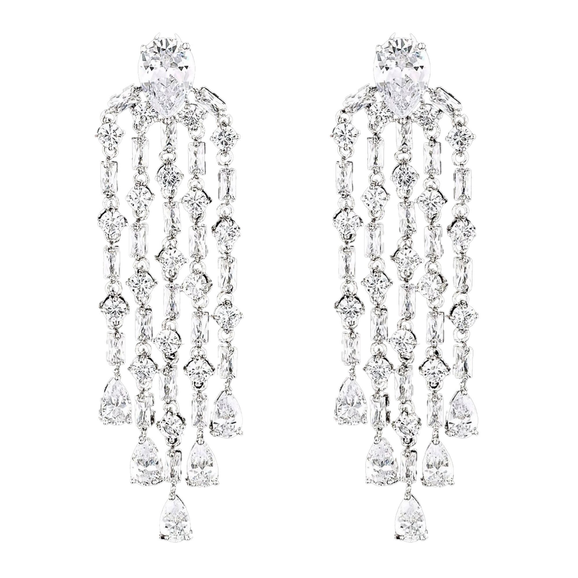 Cercei placati cu Aur 18K si Diamante, Hilary Platinum