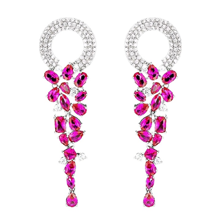 Cercei placati cu Aur 18K si Diamante, Dorothy