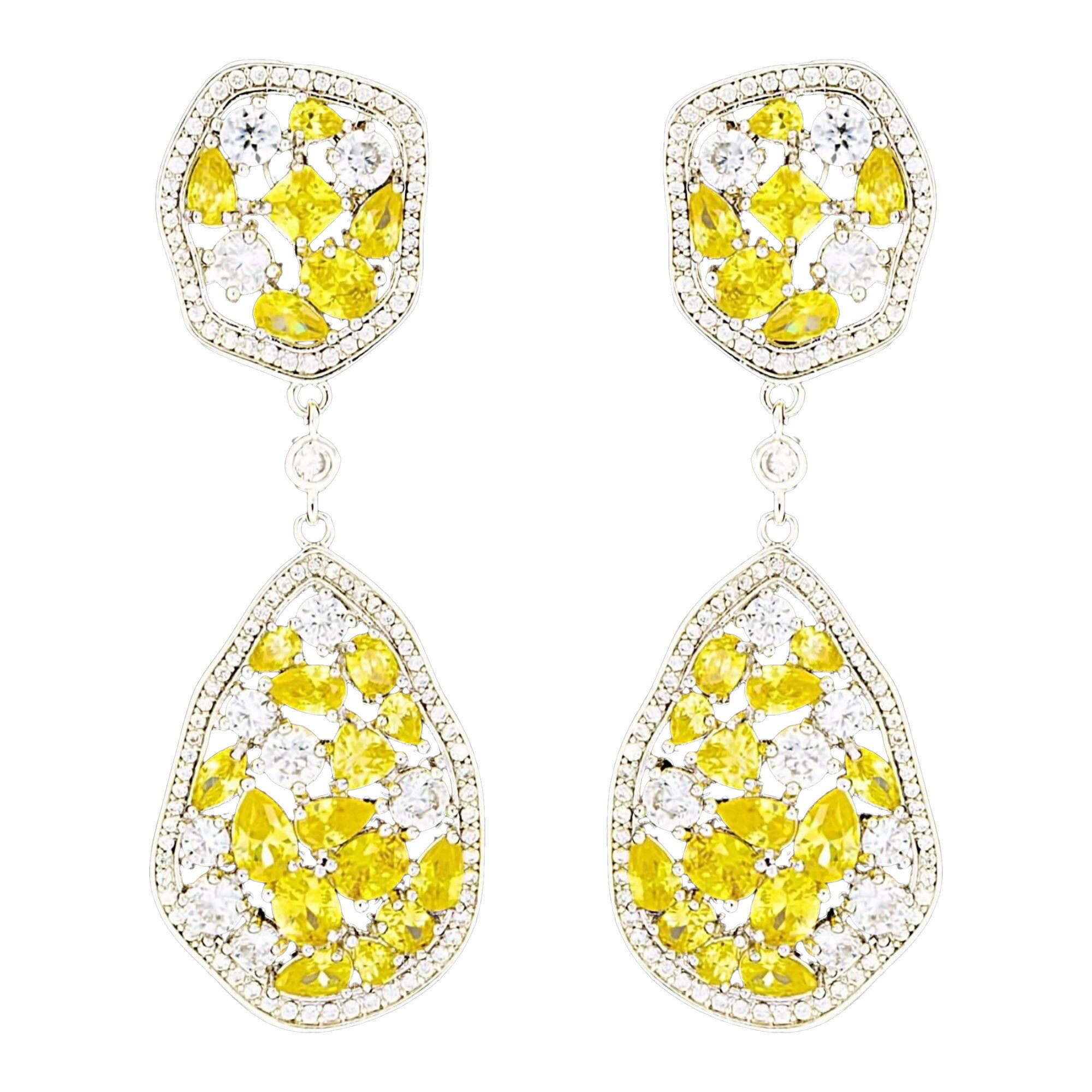 Cercei placati cu Aur 18K si Diamante, Dora Platinum & Gold