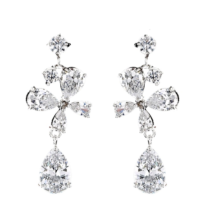 Cercei placati cu Aur 18K si Diamante, Daria