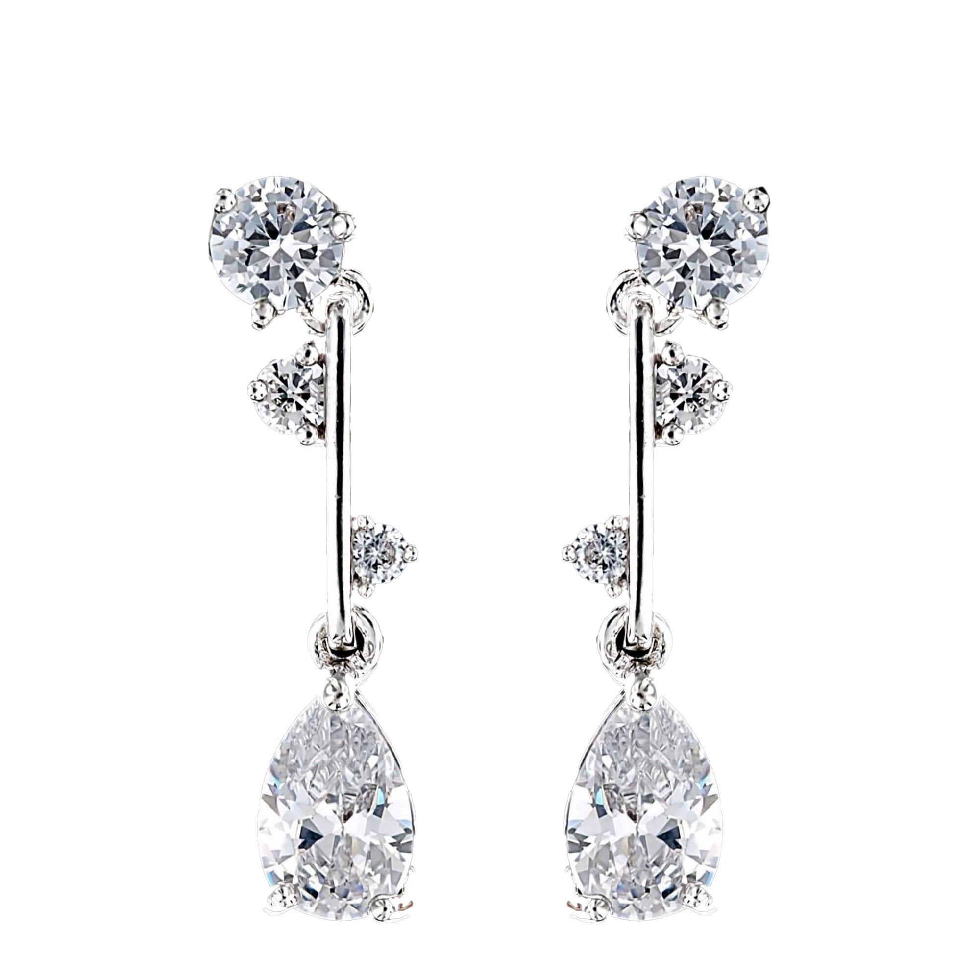 Cercei placati cu Aur 18K si Diamante, Damaris Platinum