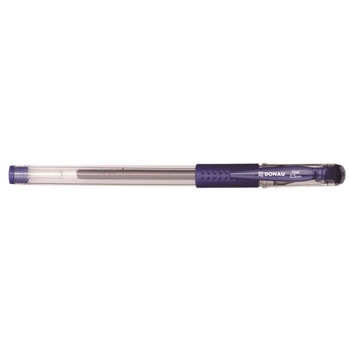 Pix cu gel DONAU, corp transparent cu grip, scriere de 0.5 mm, albastru Pix cu gel DONAU, corp transparent cu grip, scriere de 0.5 mm, albastru