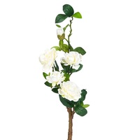 Ramura cu flori albe de plastic Gardenia , DecorCasa , 81 cm