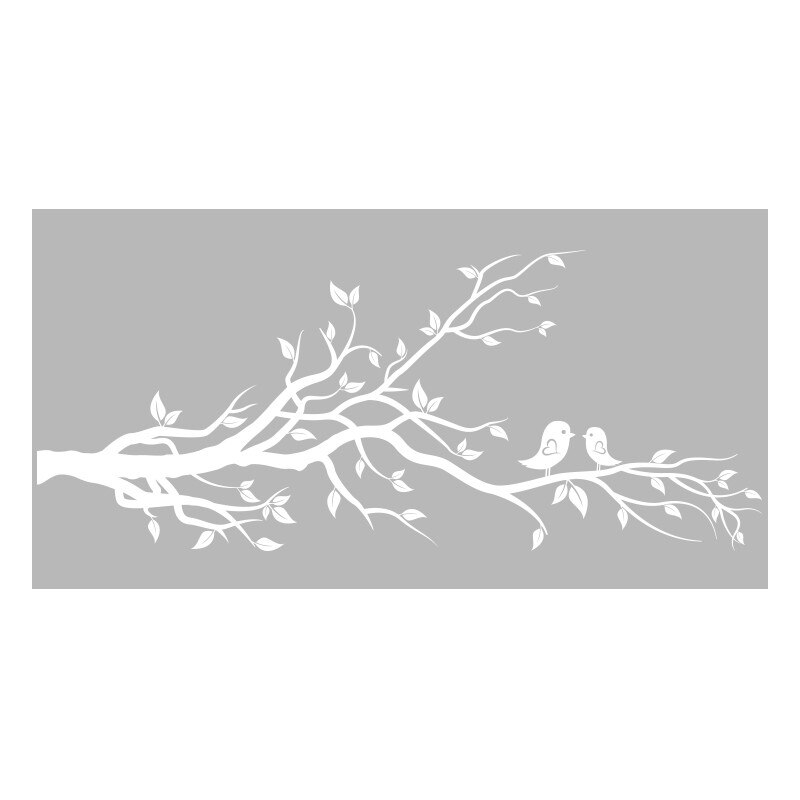 Sticker Decorativ - SMAER - Creanga de copac - 120cm x 50cm - Alb