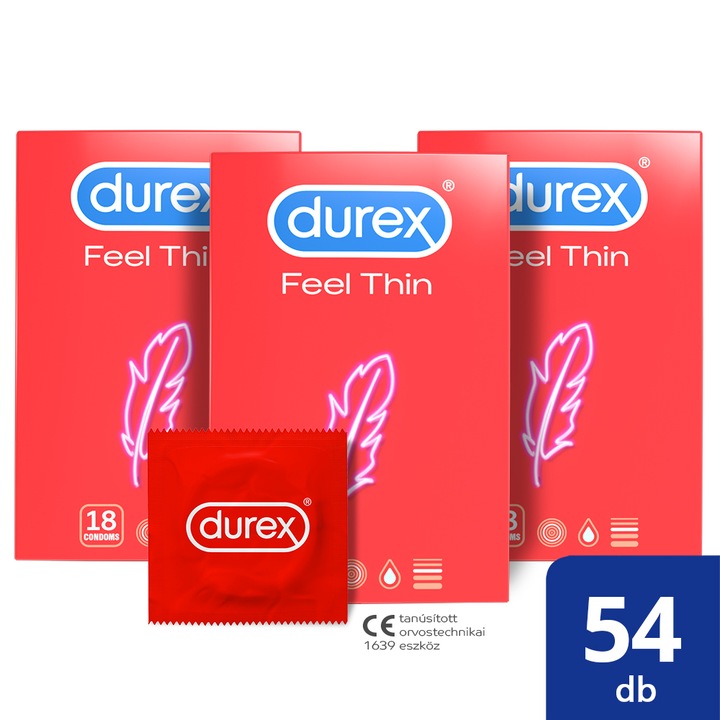Durex Feel Thin óvszer, 3x18db