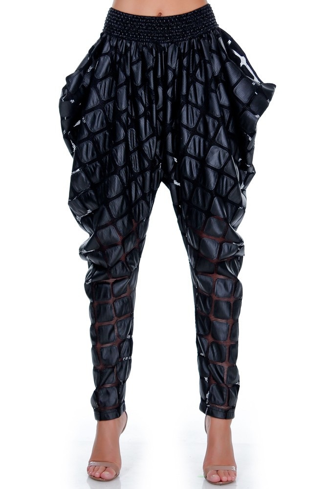 Pantaloni negru piele ecologica Liza Panait RM-80E