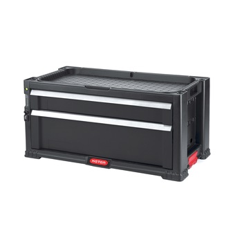Organizator scule Keter 237790, 2 compartimente, manere laterale pentru transport, sistem de blocare Organizator scule Keter 237790, 2 compartimente, manere laterale pentru transport, sistem de blocare