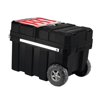 Cutie mobila pentru scule cu roti si maner Keter 237787, 3 compartimente, policarbonat, 2 organizatoare, 6 cutii detasabile, sistem de blocare central Cutie mobila pentru scule cu roti si maner Keter 237787, 3 compartimente, policarbonat, 2 organizatoare, 6 cutii detasabile, sistem de blocare central