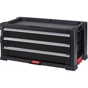 Organizator profesional pentru scule Keter 237791, 3 sertare, manere laterale pentru transport, sistem de blocare Organizator profesional pentru scule Keter 237791, 3 sertare, manere laterale pentru transport, sistem de blocare
