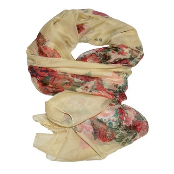 Esarfa moderna flori pe fond galben pastel, croi dreptunghiular,D&J Exclussive Esarfa moderna flori pe fond galben pastel, croi dreptunghiular,D&J Exclussive