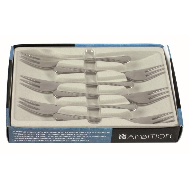 Ambition Napoli 89481 desszertvilla 6 darab, ezüst