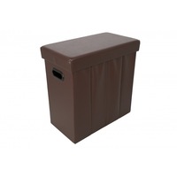 Taburet cu Spatiu Depozitare din piele ecologica,46x25x48 cm,maro