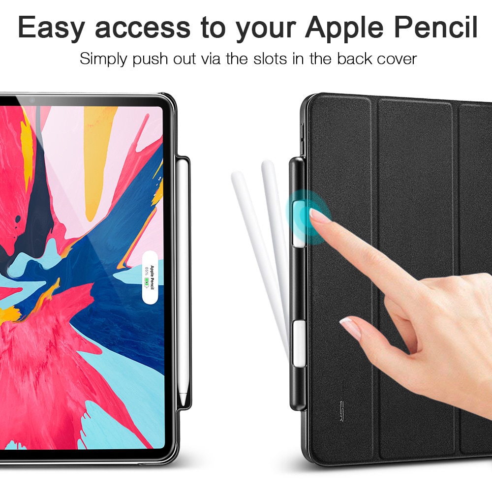 Carcasa ESR Yippee Pencil Holder compatibila iPad Pro 11 inch 2018, Black