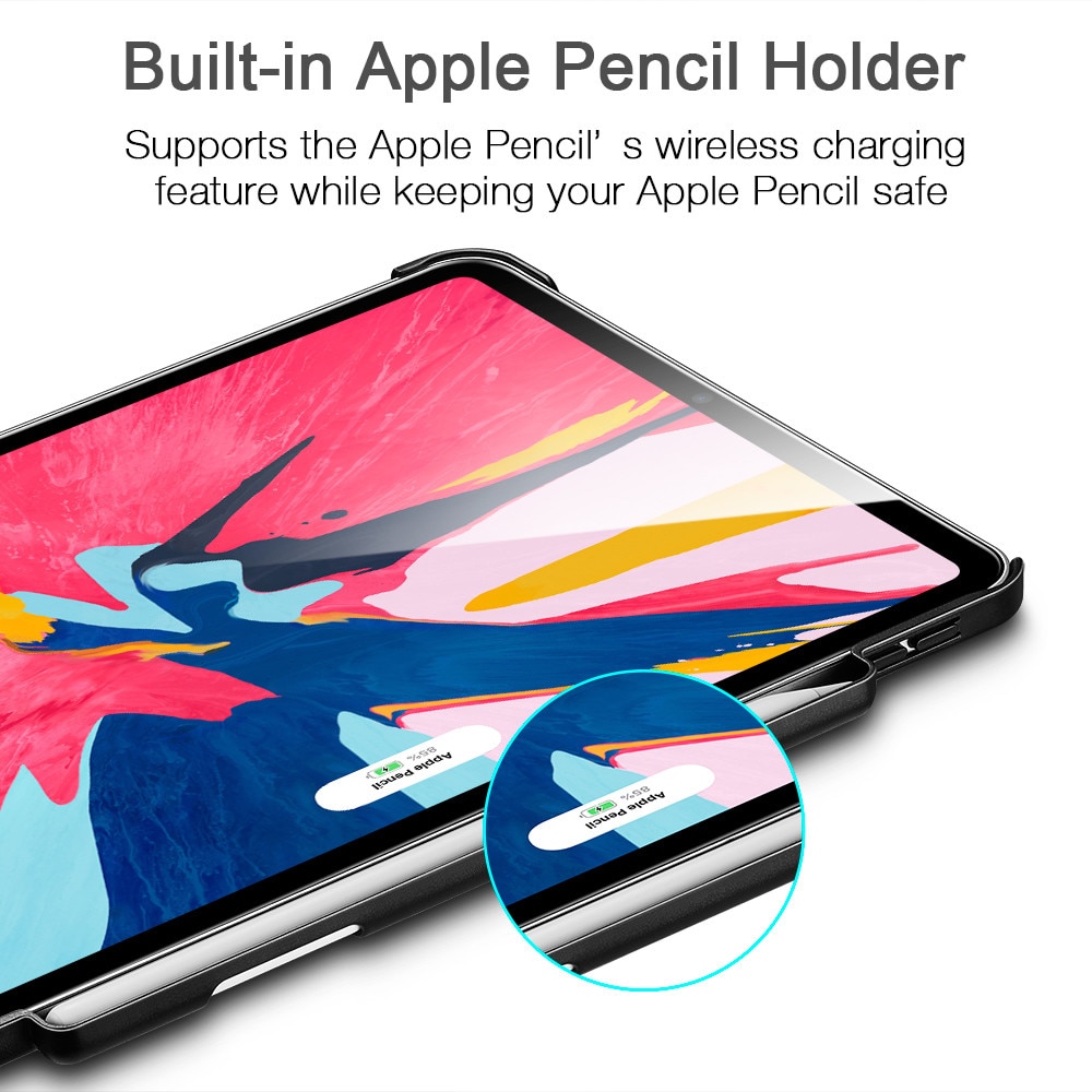 Carcasa ESR Yippee Pencil Holder compatibila iPad Pro 11 inch 2018, Black