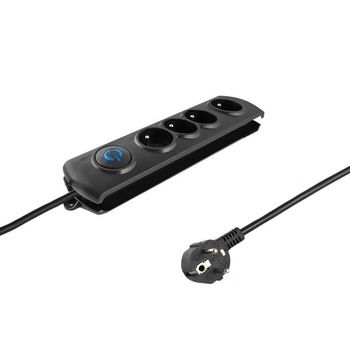 Prelungitor electric cu cablu , Qoltec , 4 prize , 2.5m , negru Prelungitor electric cu cablu , Qoltec , 4 prize , 2.5m , negru