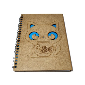 Agenda lemn gravata A5 - Pisica Agenda lemn gravata A5 - Pisica