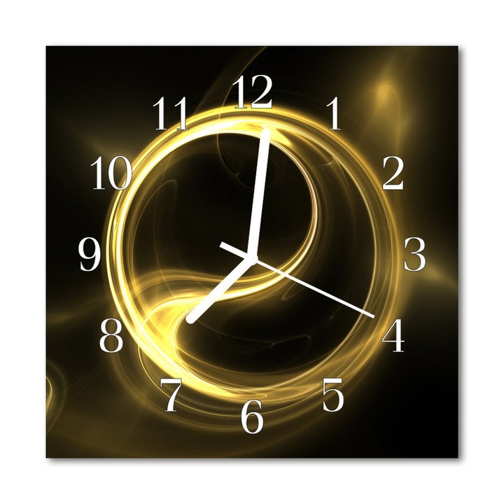 Ceas de perete din sticla, Tulup, Abstraction circle 16113716, 30 x 30 cm, Multicolor