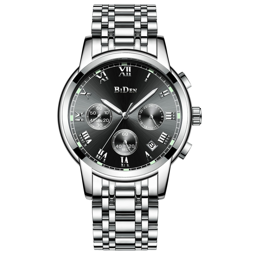 Ceas barbatesc Biden Chronograph, Otel inoxidabil, Cronograf