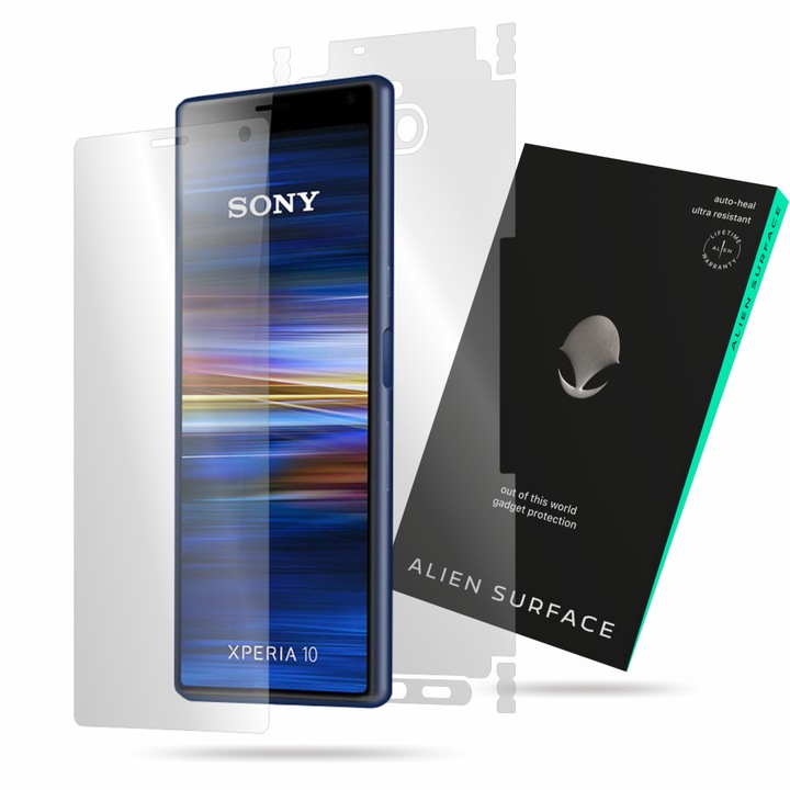 Alien Surface, Sony Xperia 10, képernyővédő fólia, hátsó, oldal