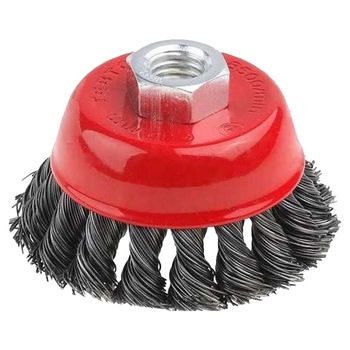Perie de tip cupa, sarma, diametru 65 mm, prindere M14, 62H130, Verto Perie de tip cupa, sarma, diametru 65 mm, prindere M14, 62H130, Verto