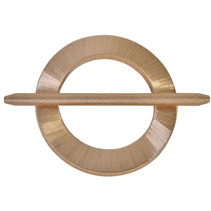 Аксесоар златна дървена връзка за перде, DecorCasa, 16 см