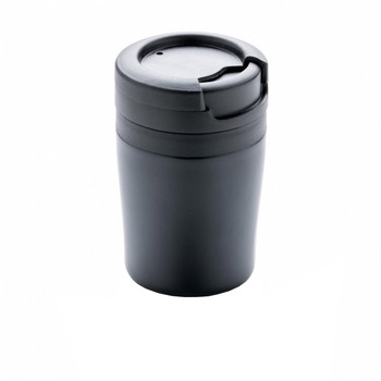 Cana coffee to go 160 ml, perete dublu, XD by AleXer, CE03, polipropilena, otel inoxidabil, negru, breloc inclus Cana coffee to go 160 ml, perete dublu, XD by AleXer, CE03, polipropilena, otel inoxidabil, negru, breloc inclus