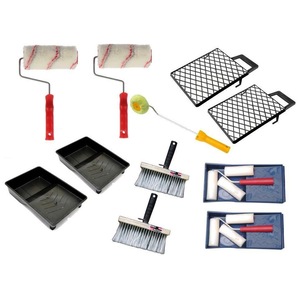 Pachet renovare Sokotools - 2x Trafalet Bicolor 23cm + 2x Tava Trafalet 35x28.5x6cm + 2x Gratar din Plastic 30x27cm + 2x Set Trafalet cu Tava 5pcs/set + 2x Bidinea din Lemn 7x17cm + Trafalet Verde pt Colt, D[inch]: 3