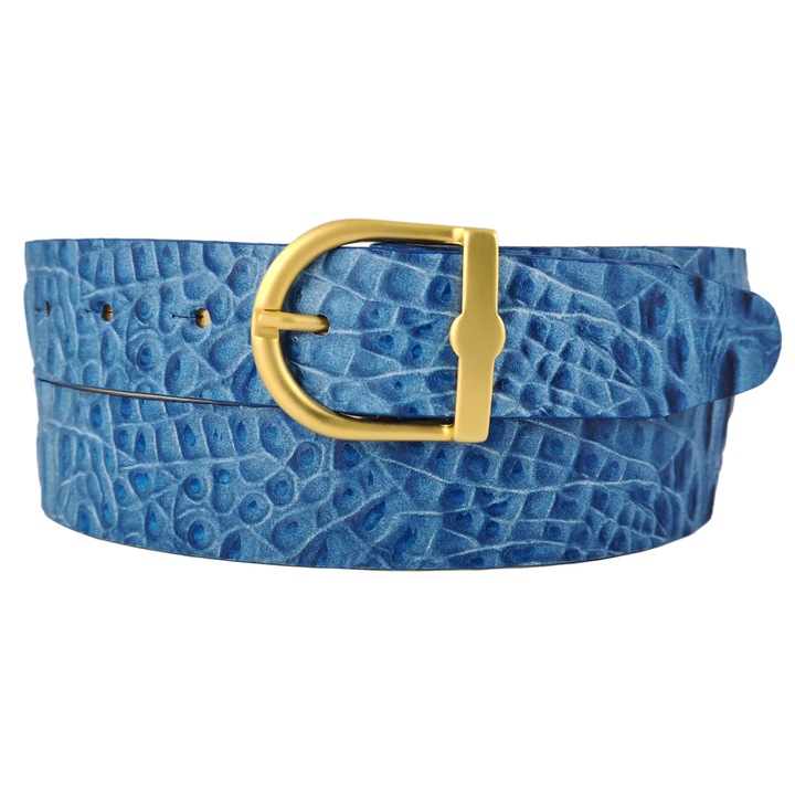 Curea de Dama din Piele Naturala, Albastru