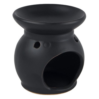 Baza de ceramica neagra cu simboluri asiatice , DecorCasa , 8 x 8 cm Baza de ceramica neagra cu simboluri asiatice , DecorCasa , 8 x 8 cm