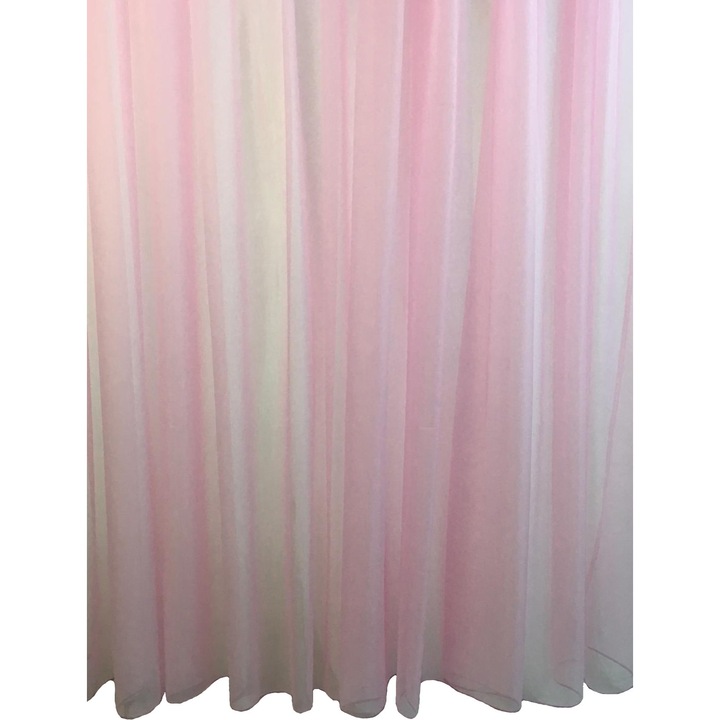 Perdea voal simplu culoare roz Basic Liz Line, cu rejansa 500x245cm - RD745