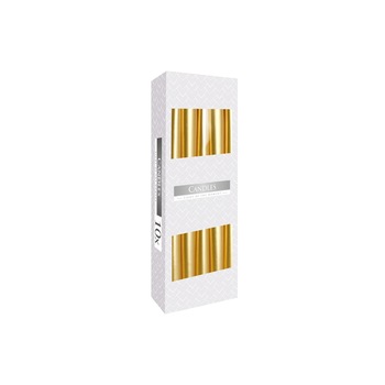 Lumanari conice metalizate Auriu Bispol set 10 bucati Lumanari conice metalizate Auriu Bispol set 10 bucati