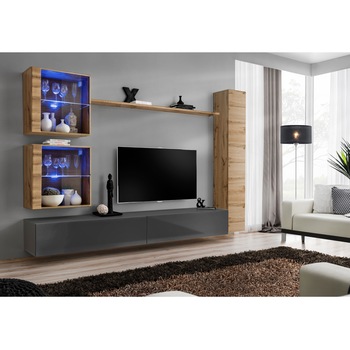 Set Living Genarom Switch18 WTG SW 18, Stejar Wotan/Grafit, 280 x 180 x 40 cm Set Living Genarom Switch18 WTG SW 18, Stejar Wotan/Grafit, 280 x 180 x 40 cm