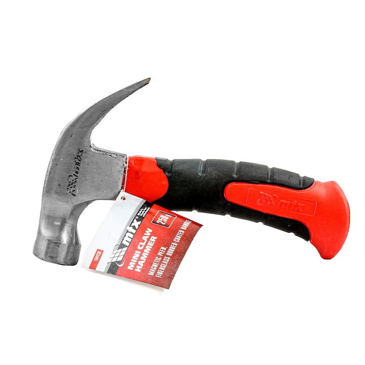 Ciocan Dulgher mini, 250 g, cu cap magnet, maner din fibra de sticla cauciucat, MTX