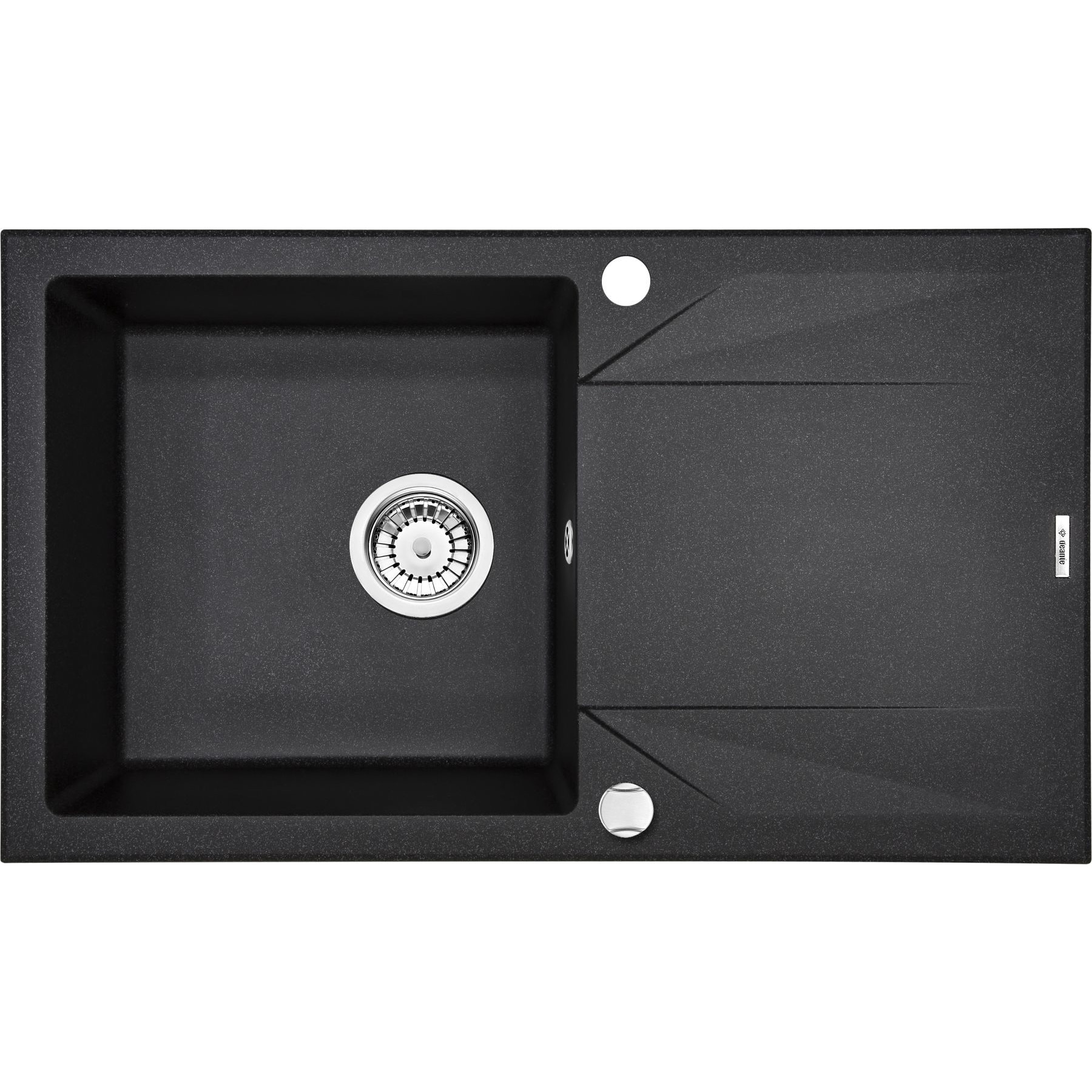 Chiuveta bucatarie granit EVORA o cuva cu picurator ZQJ 2113, finisaj negru mat
