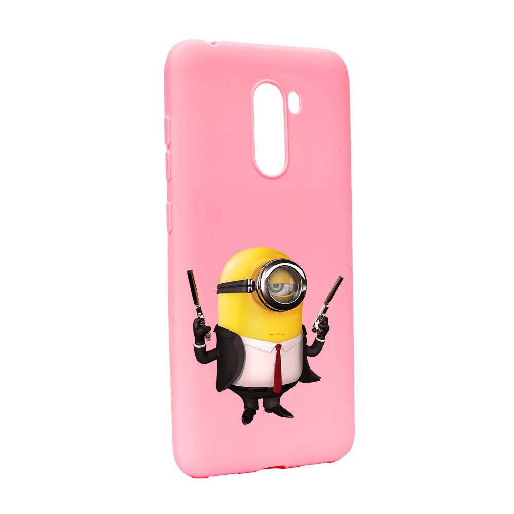 Husa de protectie Minion Hitman pentru Xiaomi PocoPhone F1, rezistenta la uzura, anti-alunecare, din silicon Premium, P214